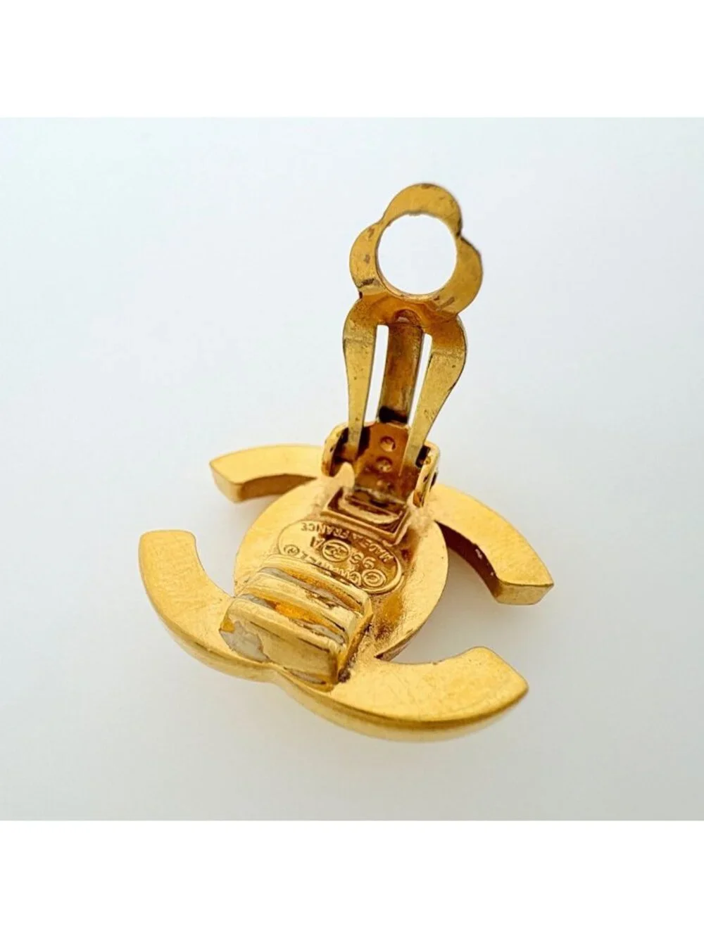 Chanel Earrings CC Logo Turnlock Gold Plated